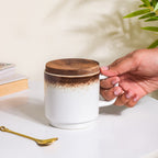 Cavern Clay Mug With Lid White 250 ml Nestasia