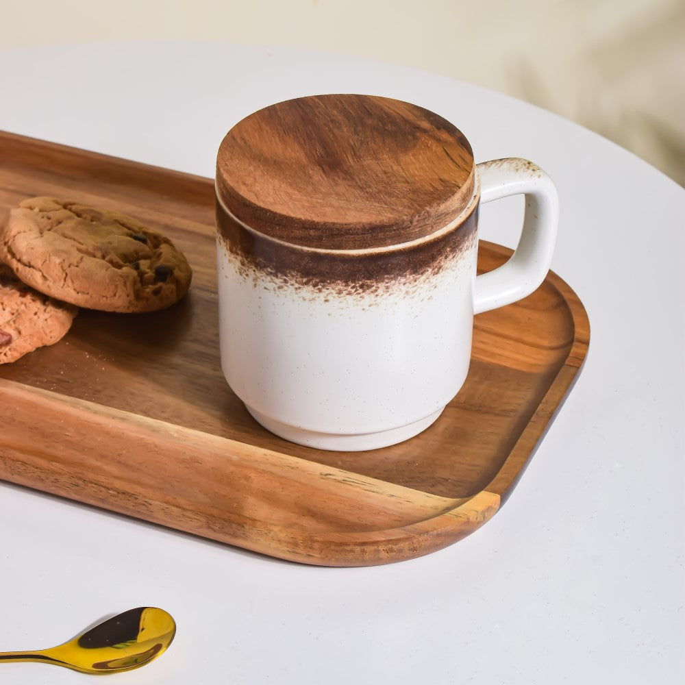 Cavern Clay Mug With Lid White 250 ml Nestasia
