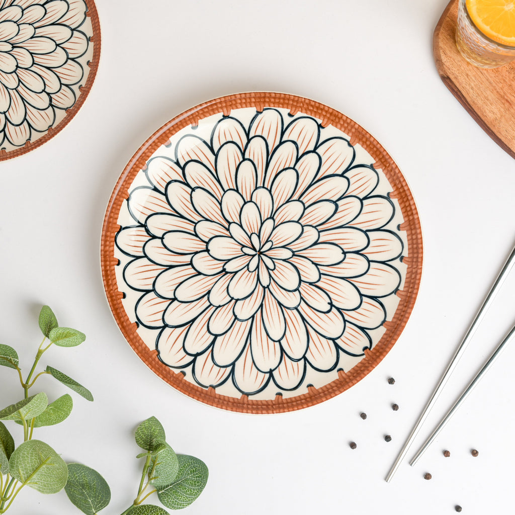 Abloom Ceramic Dinner Plate 10 Inch Nestasia