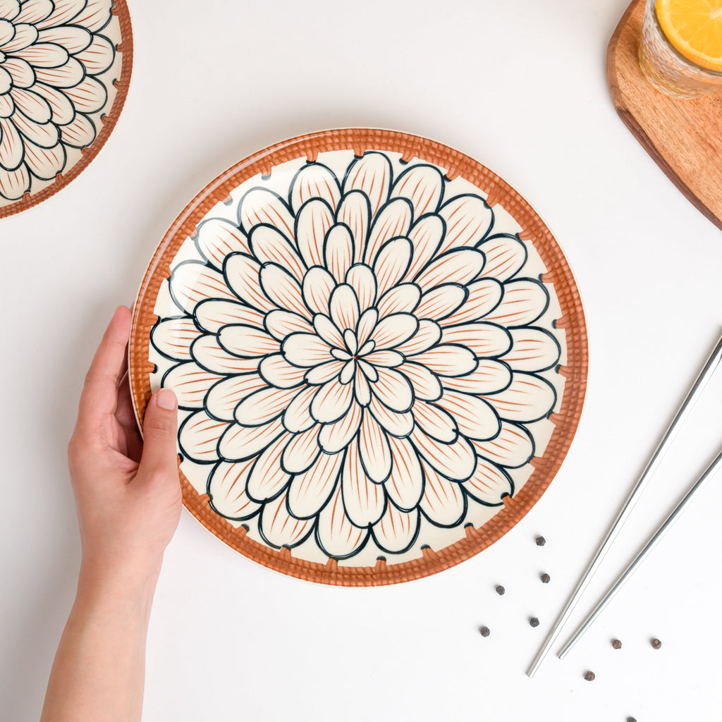 Abloom Ceramic Dinner Plate 10 Inch Nestasia