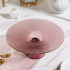 Glass Cake Stand Pink 13 inch Nestasia