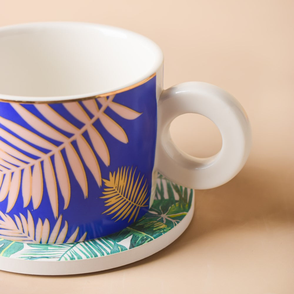 Havanna Ceramic Cup With Coaster 200 ml Nestasia