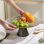Grey Glass Cake Stand 13 inch Nestasia