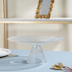 Sleek Glass Cake Stand 13 inch Nestasia