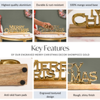Engraved Merry Christmas Decor Showpiece Gold Nestasia