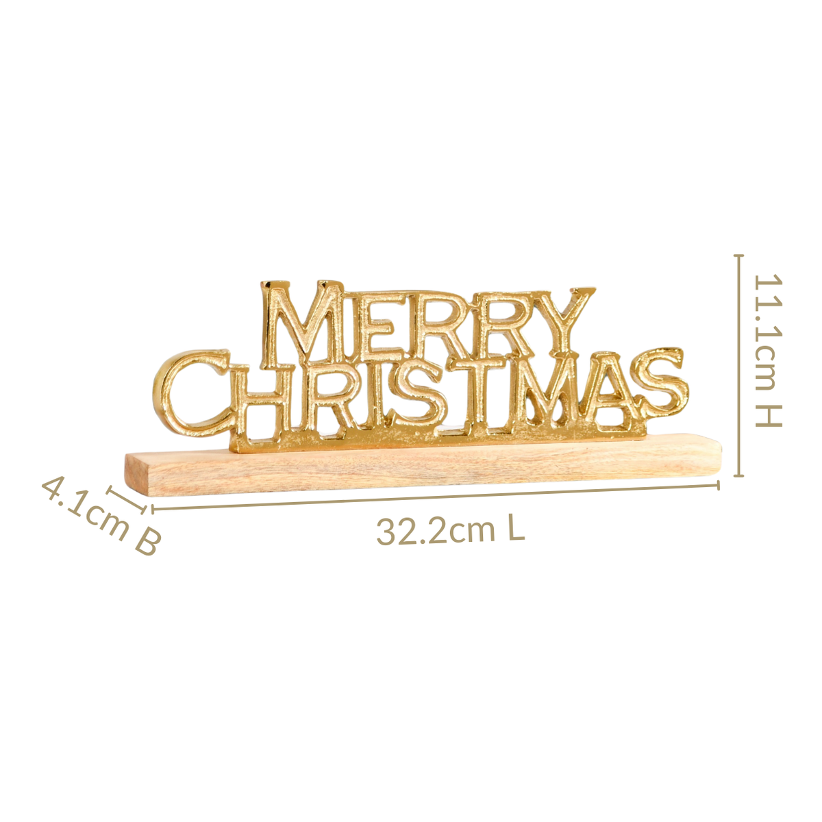 Engraved Merry Christmas Decor Showpiece Gold Nestasia