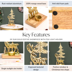 Gold Reindeer Showpiece With Tea Light Holder Nestasia