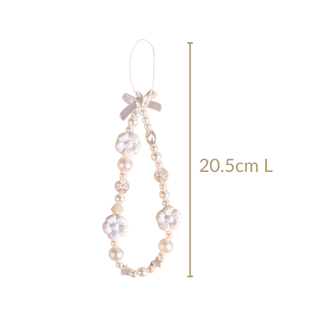 Pearly White Blossoms Phone Lanyard Nestasia