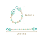 Bows And Beads Keychain Mint And White Nestasia