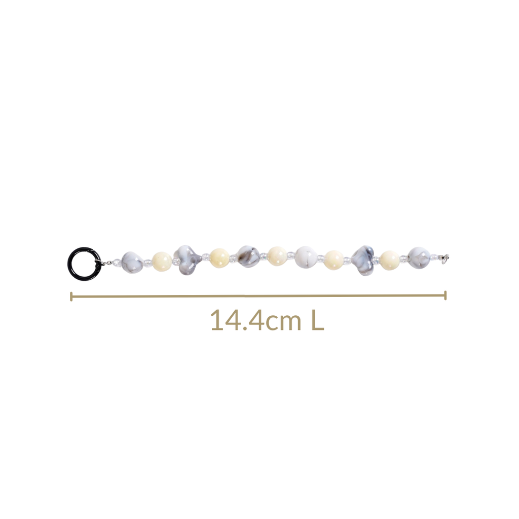 Marble Design Beaded Charms Keychain Nestasia