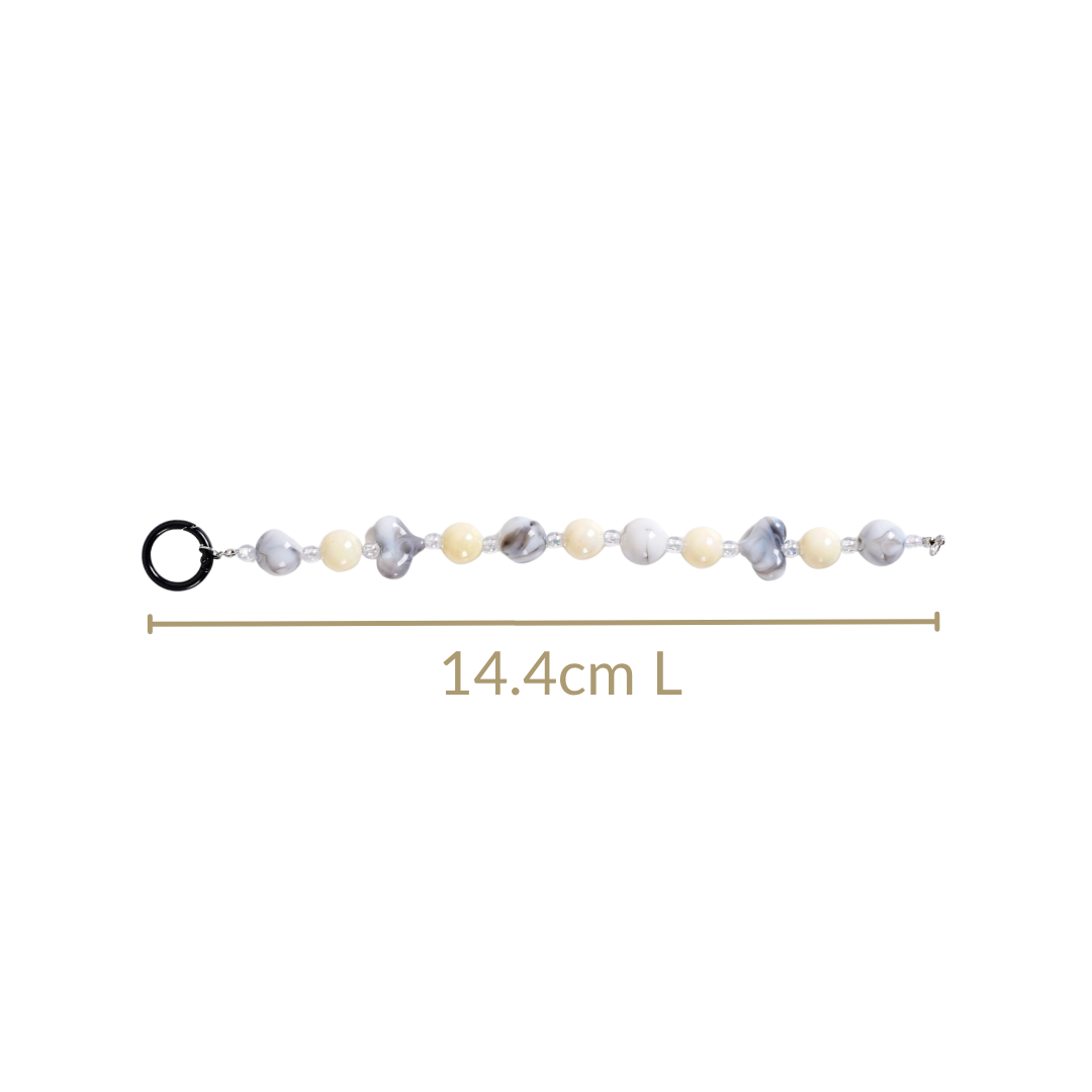 Marble Design Beaded Charms Keychain Nestasia