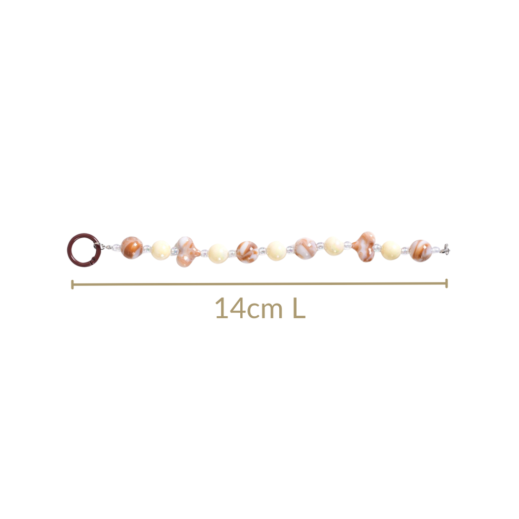 Brown Marble Pattern Love Loop Keychain Nestasia