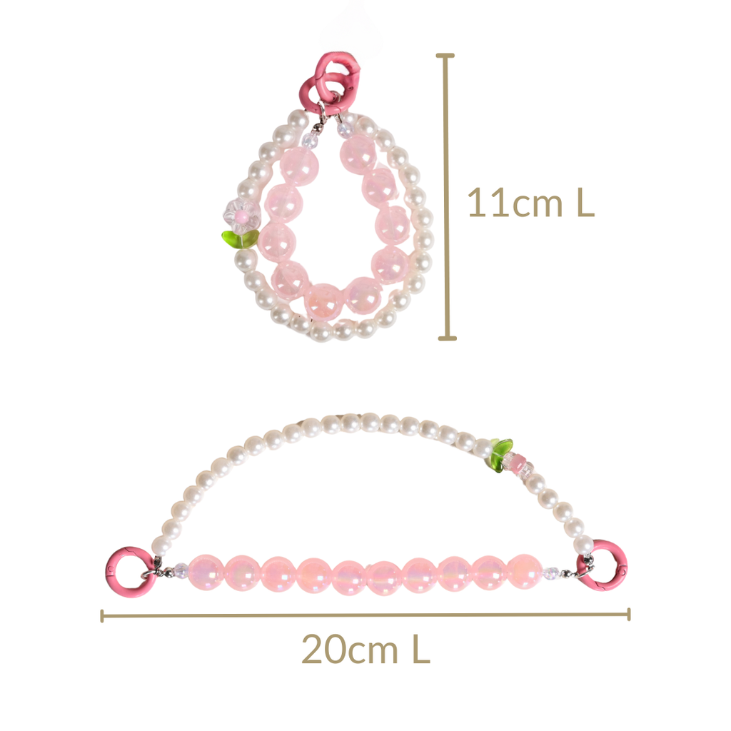 Pretty In Pink Pearl Beaded Keychain Nestasia