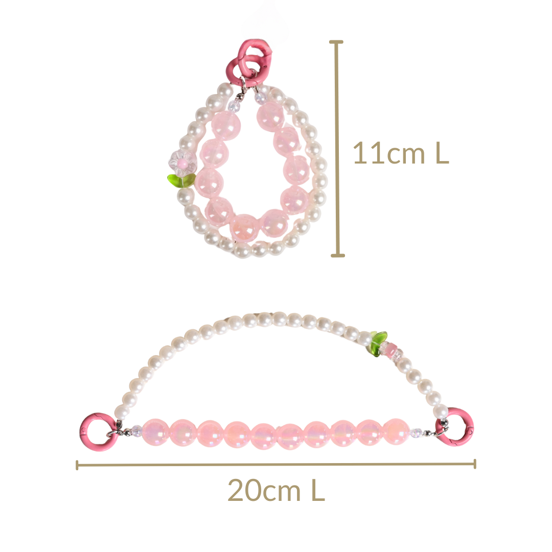 Pretty In Pink Pearl Beaded Keychain Nestasia
