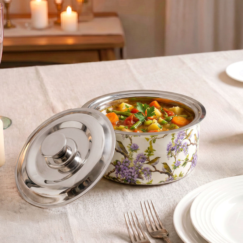 Wisteria Birds Printed Casserole 1100ml Nestasia