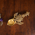 Brass Peacock Pooja Spoon (11 Inch) Vedansh Craft