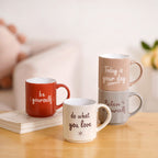 Daily Motivation Quotes Stackable Mugs Set Of 4 280ml Nestasia