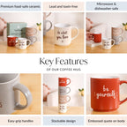 Daily Motivation Quotes Stackable Mugs Set Of 4 280ml Nestasia