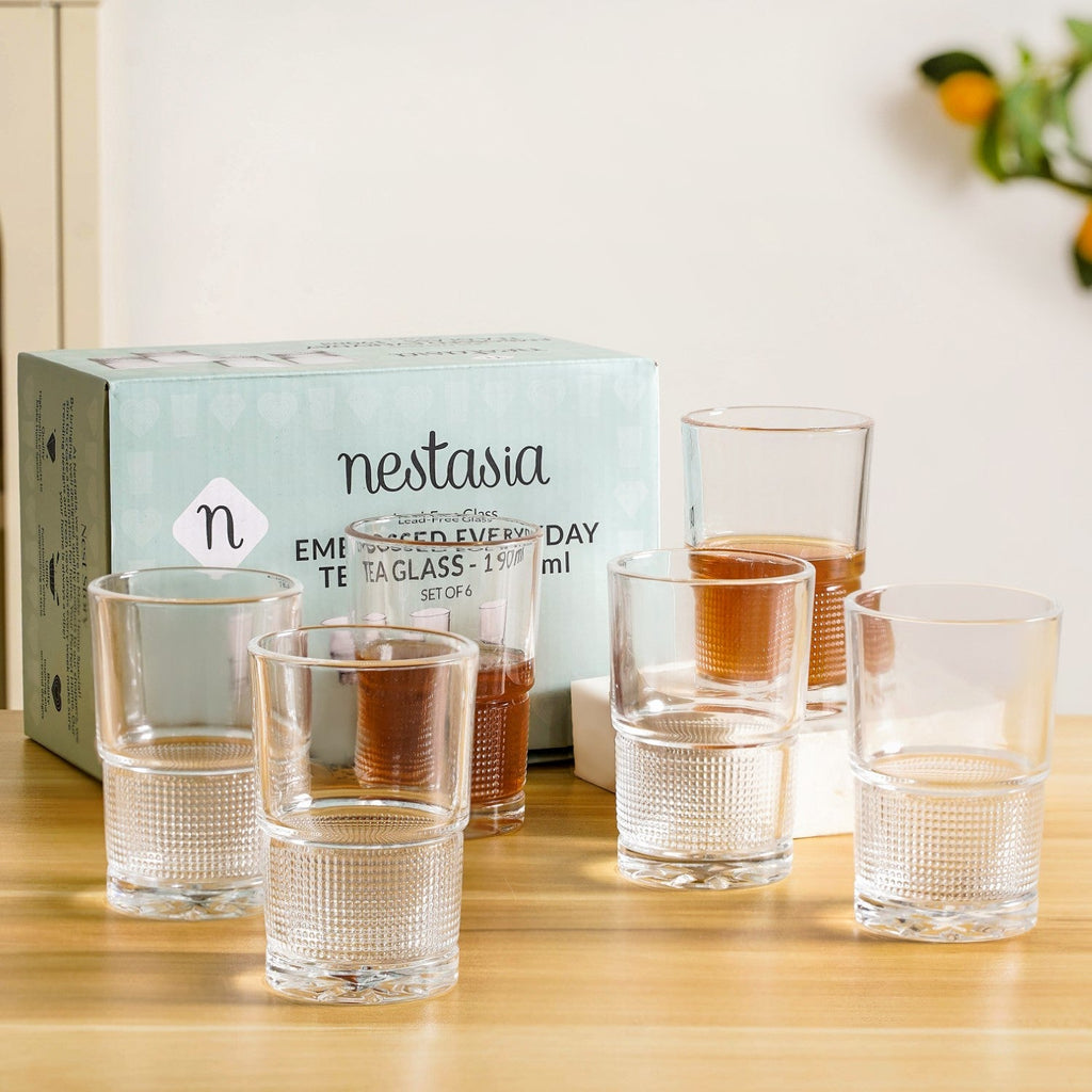 Daily Sip Tea Glass Set Of 6 190ml Nestasia