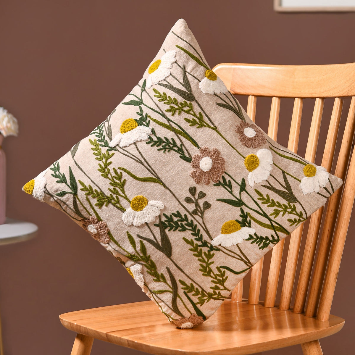 Daisy Dreams Cotton Sofa Cushion Cover 40x40cm Nestasia