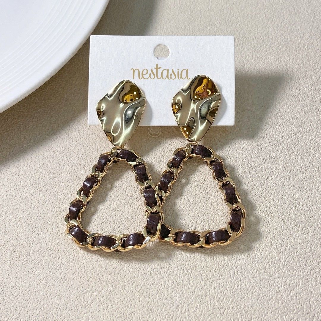 Hammered Dangle Earrings Nestasia