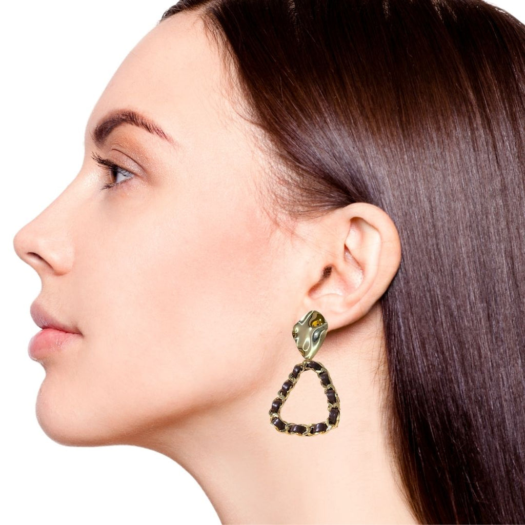 Hammered Dangle Earrings Nestasia