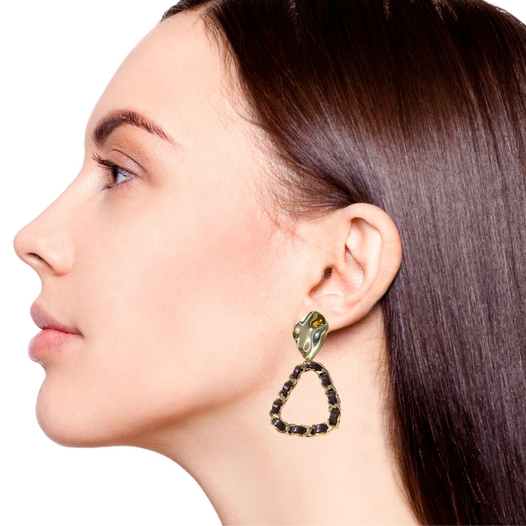 Hammered Dangle Earrings Nestasia