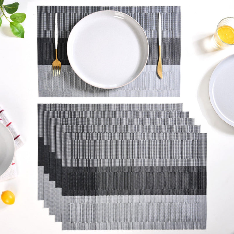 Dark Grey And Black Mat Set Of 6 Nestasia