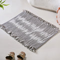 Dark Grey Cotton Weave Floor Mat 85x62cm Nestasia