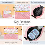 Floral Pink Quilted Multipurpose Lunch Bag Nestasia