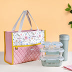 Floral Pink Quilted Multipurpose Lunch Bag Nestasia