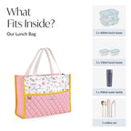 Floral Pink Quilted Multipurpose Lunch Bag Nestasia