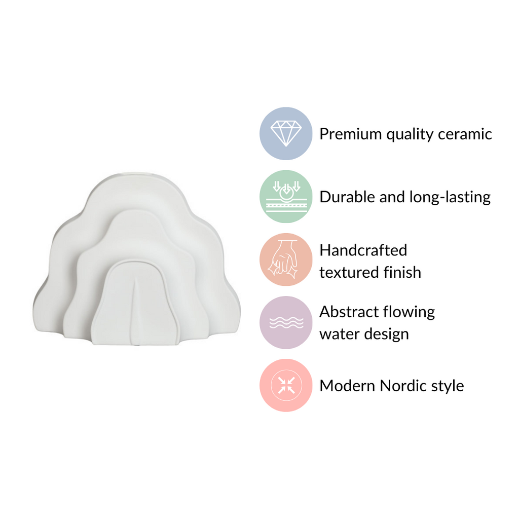 Cloud Ceramic Flower Vase Nestasia