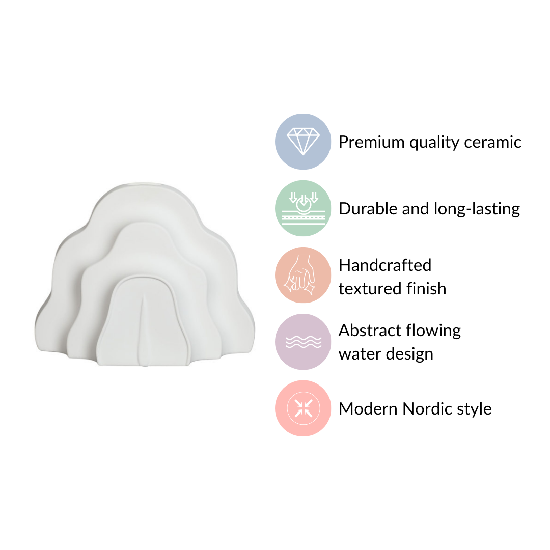Cloud Ceramic Flower Vase Nestasia
