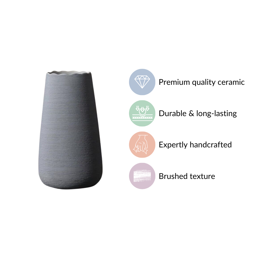 Minimalistic Textured Ceramic Vase Nestasia