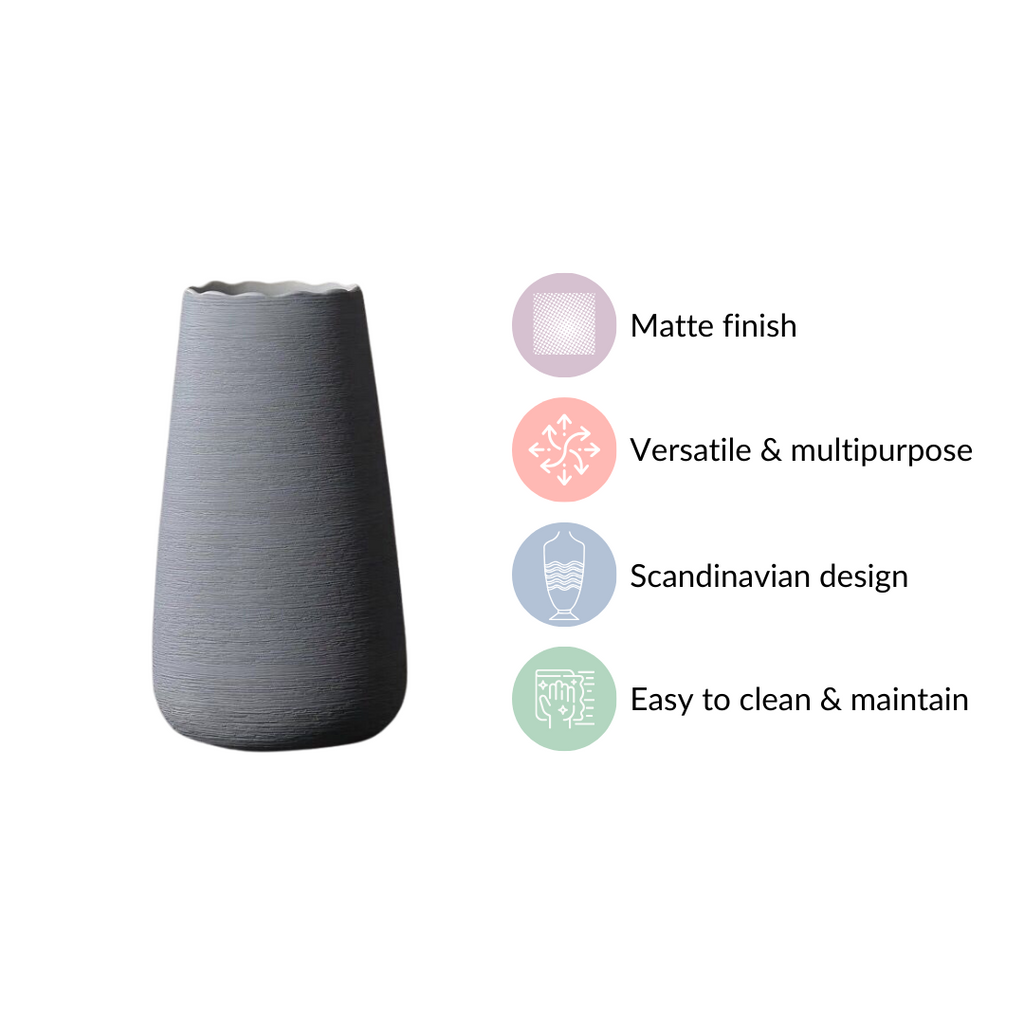 Minimalistic Textured Ceramic Vase Nestasia