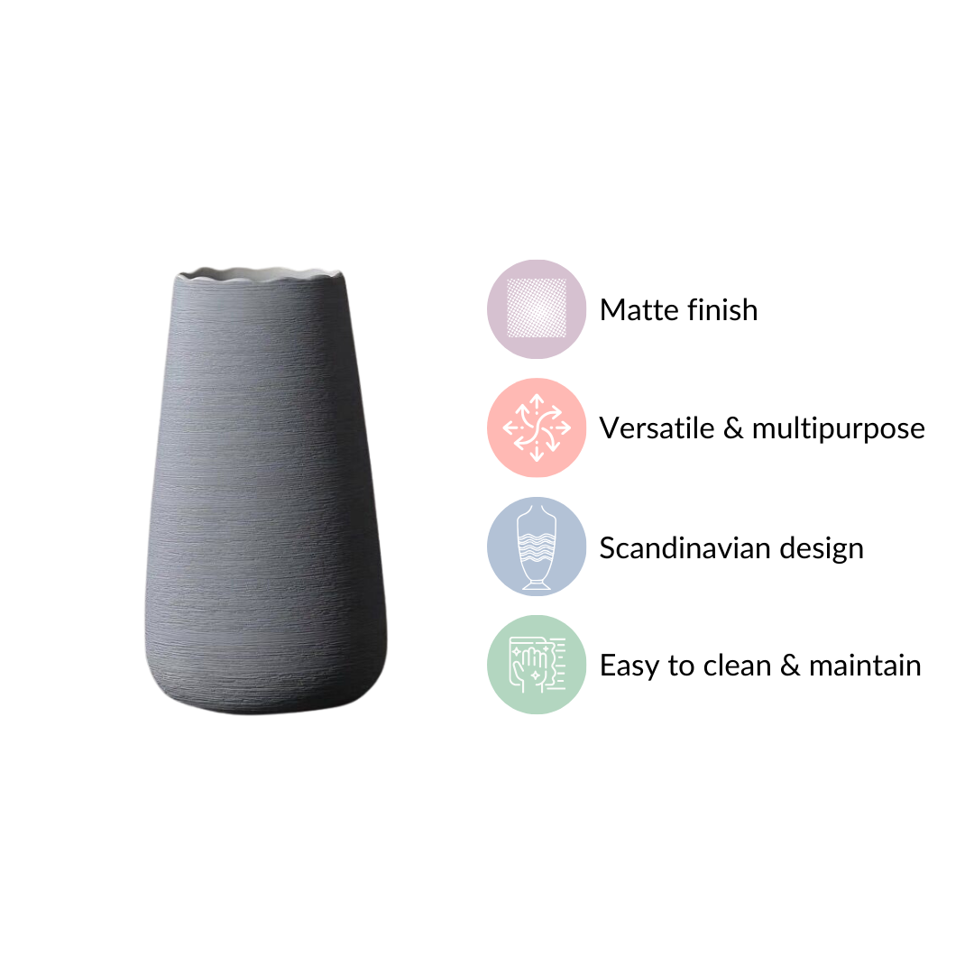 Minimalistic Textured Ceramic Vase Nestasia