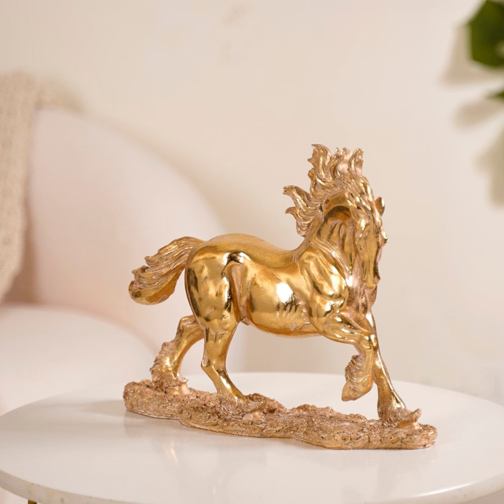 Gold Horse Decor Sculpture Nestasia