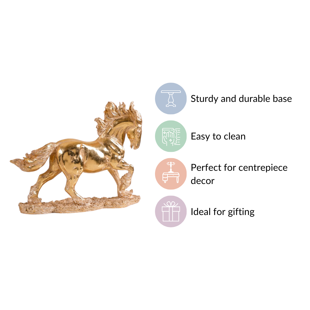 Gold Horse Decor Sculpture Nestasia