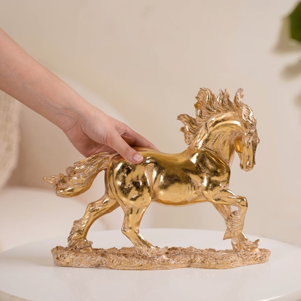Gold Horse Decor Sculpture Nestasia