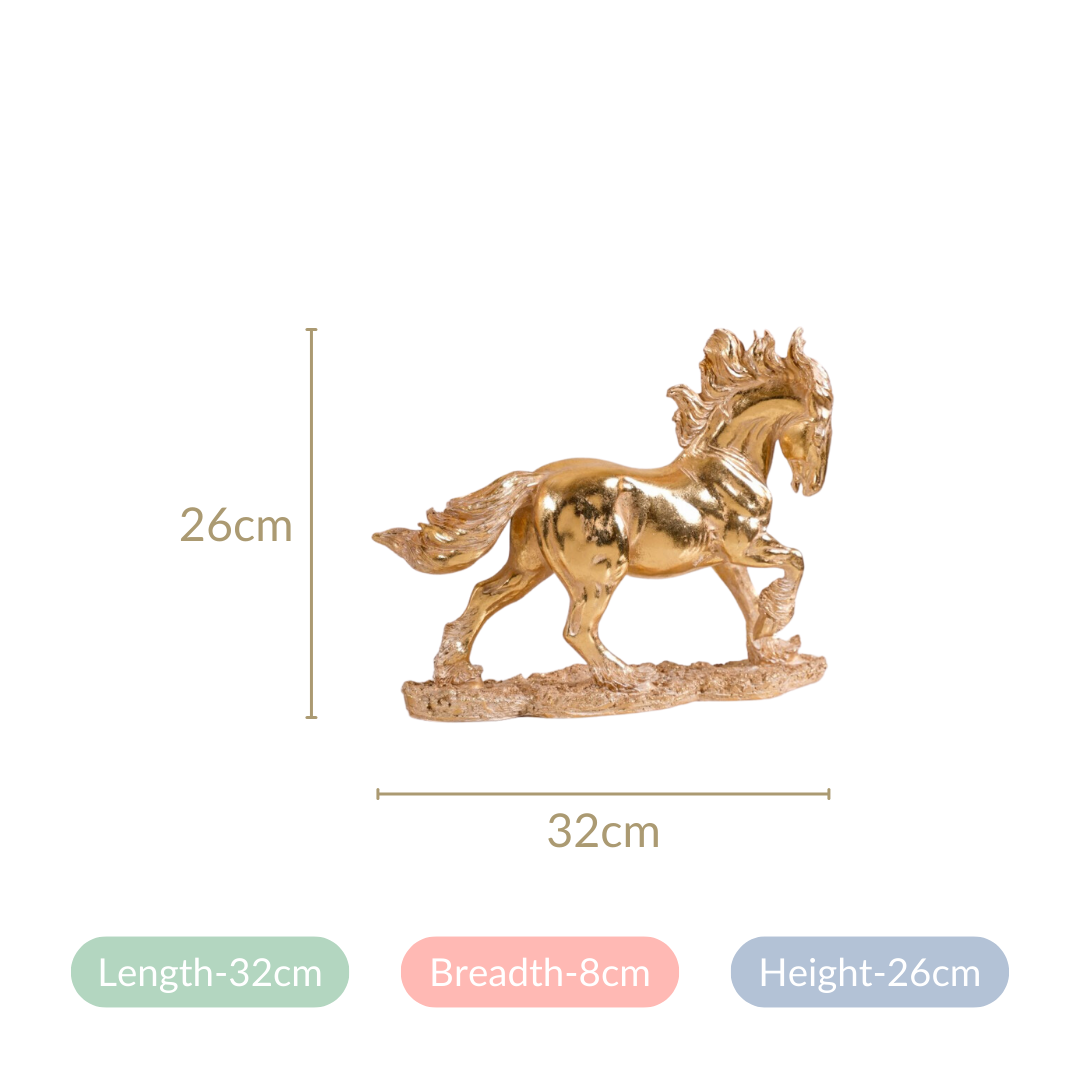 Gold Horse Decor Sculpture Nestasia