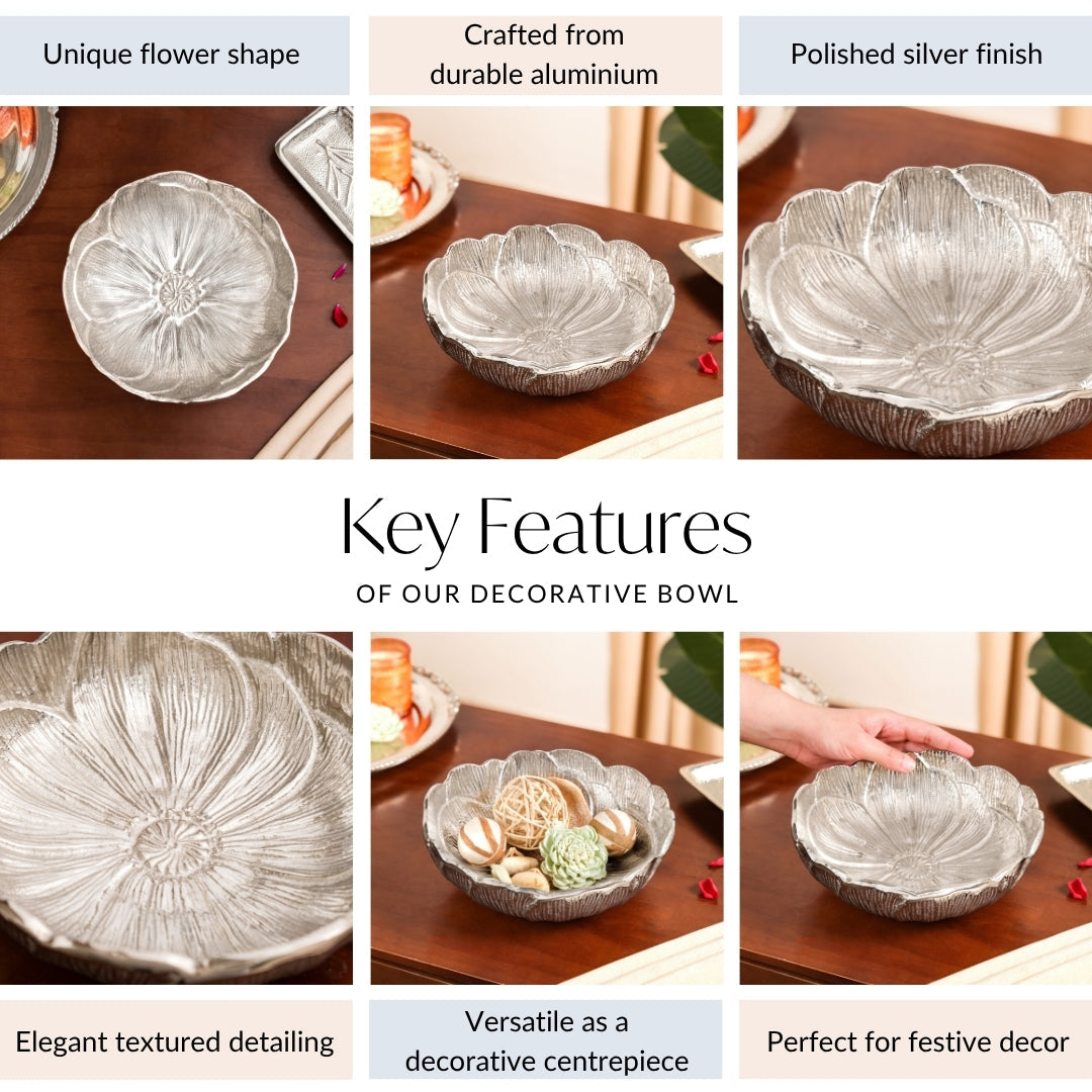Decorative Metal Flower Bowl Urli Nestasia
