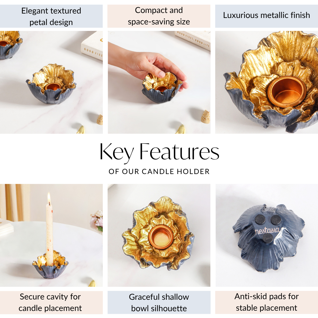 Decorative Bloom Candle Holder Nestasia