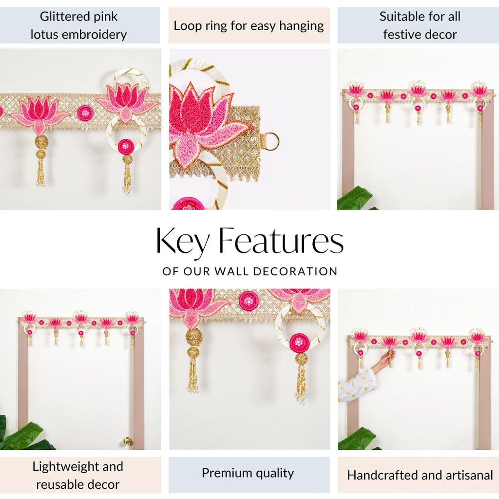 Decorative Lotus Wall Hanging Toran For Diwali Nestasia