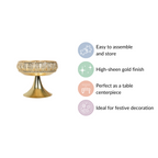 Decorative Bowl With Pedestal Gold Small Nestasia