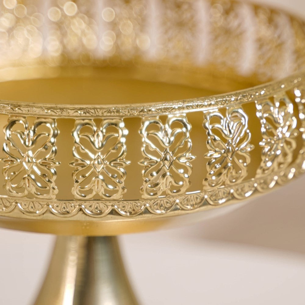 Decorative Bowl With Pedestal Gold Small Nestasia