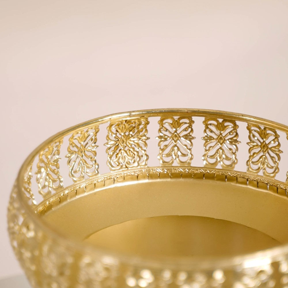 Decorative Bowl With Pedestal Gold Small Nestasia