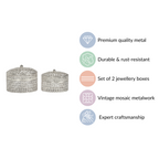 Set Of 2 Round Gift Box Silver Nestasia
