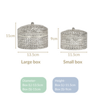 Set Of 2 Round Gift Box Silver Nestasia