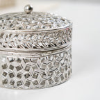 Set Of 2 Round Gift Box Silver Nestasia